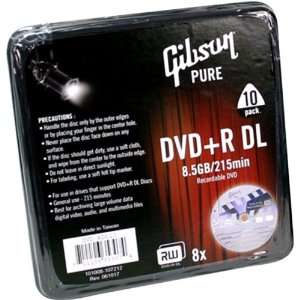  Gibson Pure 8x Dual Layer Write Once DVD+R Tin   10 pack 