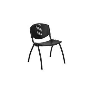  HERCULES 880 lb. Capacity Black Polypropylene Stack Chair 