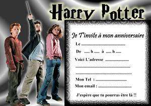   5 cartes invitations anniversaire Harry Potter 01