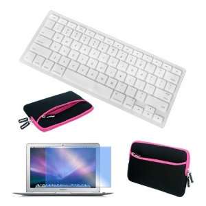  Skque 13.3 Inch Laptop Notebook Glove Bag Pink + Clear Screen 