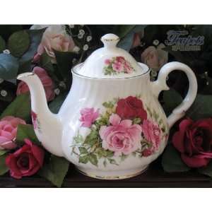    Heirloom Summertime Rose Bone China Teapot, 4 cup
