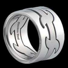 Stainless Steel Ring 3 Piece Tribal Puzzle Band Size 11  