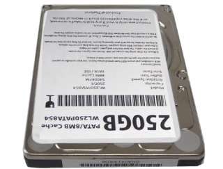 New 250GB 8MB Cache 5400RPM IDE ATA 6 2.5 Notebook Hard Drive w/1 
