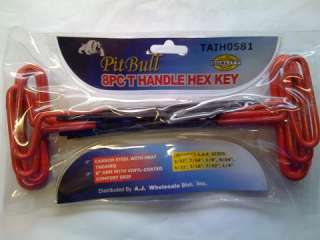 NEW 8pc RUBBER T HANDLE Hex Key SAE ALLEN WRENCH SET  