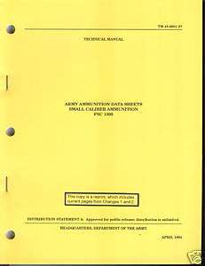 Army Ammunition Data Sheets, Small Caliber Ammunition  