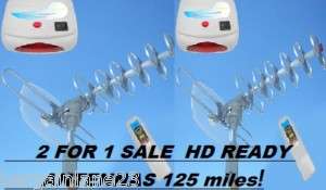 NEW! AMPLIFIED ROTOR ANTENNA HDTV HD TV VHF UHF!!!125 MILES READY 