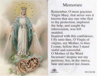 Memorare Virgin Mary Protection Holy Card Wallet Size WC60 Catholic 