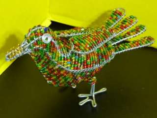 Beaded Wire Art South African Bird Multiple colored beads, including 
