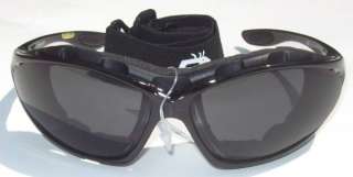 Motorcycle Glasses Sunglasses With Strap Size Large ATV Convertible 