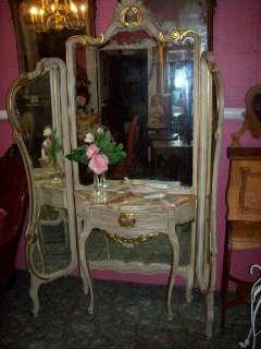 ANTIQUE VANITY DRESSING MIRROR FRENCH CHIC, FULL SIZE SIDE MIRRORS 