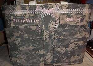 Army ACU Camo Fabric Army Wife with Pink Accents Purse  