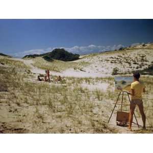 Art Students Set Up Easels on Dunes and Paint Each Other Photographic 