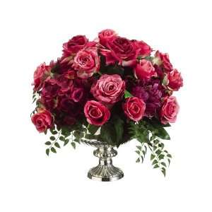   Artificial Pink Rose, Peony & Hydrangea Silk Flower Arrangement: Home
