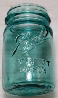 10 Blue Vintage Ball Perfect Mason & Atlas Pint Canning Jars  