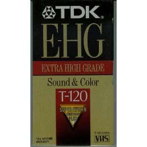 TDK E HG Extra High Grade T 120 Video Cassette Tapes   Super Avilyn 