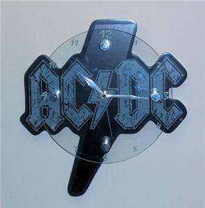 ACDC AC DC Hard Rock Heavy Metal WOOD GLASS WALL CLOCK  