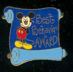Best Behavior Award Kids Award Mickey Disney pin  