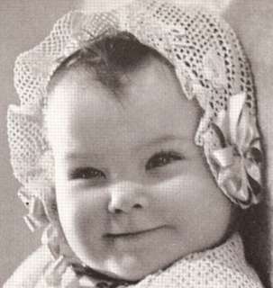 Vintage BABY Irish Crochet Set bonnet booties PATTERN  