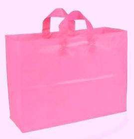 250 PLASTIC SHOPPING BAGS RETAIL GIFT HOT PINK 16x6x12  