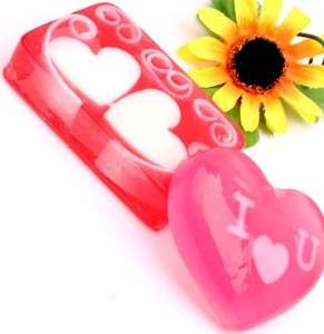 Handmade/Home LOVE Assorted Shapes Soap Bar Round/Heart/Square 