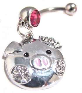 SWEET PIG CZ BELLY NAVEL button RING  