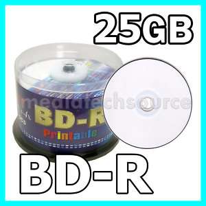 200 White Inkjet Printable BD R Blue Blu ray Blank Disc  