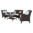 Winn 4 Piece Wicker Patio Conversation Furniture Set