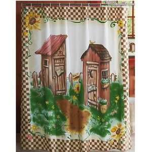  Rustic Outhouse Shower Curtain