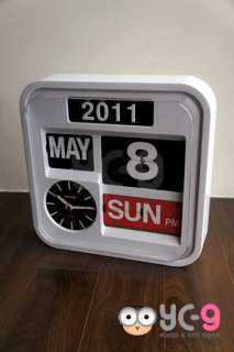12.5 Retro Modern Calendar Flip Clock Contempora​ry  