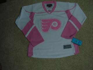 RBK Philadelphia Flyers Womens Pink Hockey Jersey L  