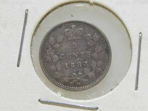 1883 Nickel five cent 5c Canada Canadian Very Fine  