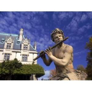  Statue with the Biltmore House, Ashville, SC Photographic 