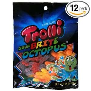 Trolli Sour Brite Octopus, 4.25 Ounce Grocery & Gourmet Food