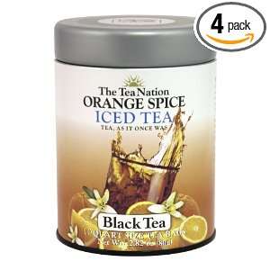 The Tea Nation Iced Black Tea, Orange Spice, 10 Count (Pack of 4)