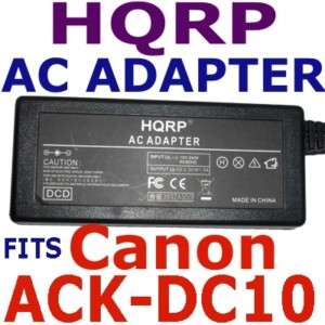 HQRP AC Adapter fits Canon ACKDC10 ELPH 300 HS, SD200  