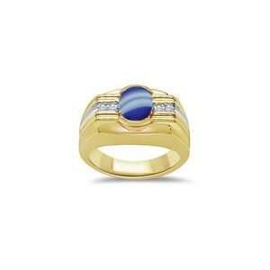   9x7 mm Oval Star Sapphire Mens Ring in 14K Two Tone Ring 9.0 Jewelry