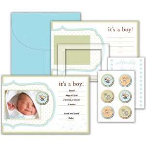   Collection   Announcement Kit with Varnish Accents   Baby Boy Arts