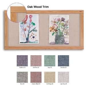  Burlap Fabric Covered Bulletin Boards   Oak Frame Color 