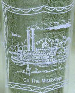 Vintage Glass Mississippi River Champions Steam Boat  