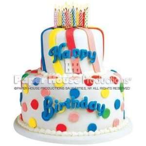  White Birthday Cake Cut Out Card: Office Products