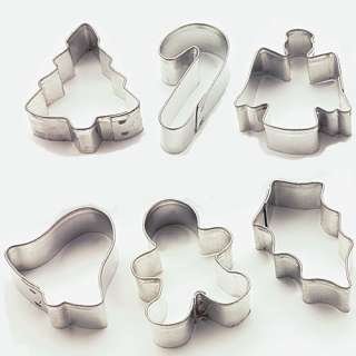   METAL COOKIE CUTTER SET Christmas Candy Cane Gingerbread Man  