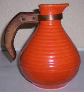BAUER POTTERY RING WARE ORANGE OPEN COFFEE CARAFE  