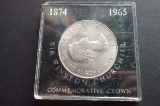 1965 SIR WINSTON CHURCHILL COMMEMORATIVE CROWN CASED COIN.  