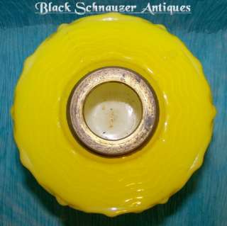 1800’s English Oil/Kerosene Parlor Lamp w/Yellow Lace S  