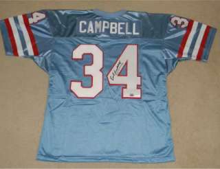   CAMPBELL SIGNED AUTOGRAPHED HOUSTON OILERS #34 THROWBACK JERSEY MM