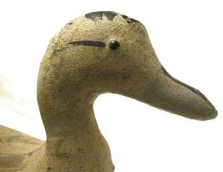 Antique Canvas over Cork Glass Eyes DUCK DECOY Painted 1920s Vintage 