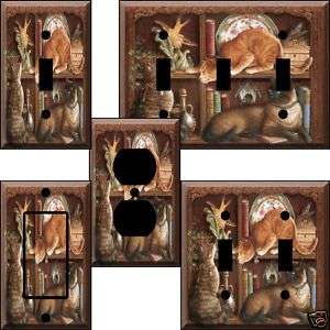an tr Library Cats Light Switch Cover wall plate  