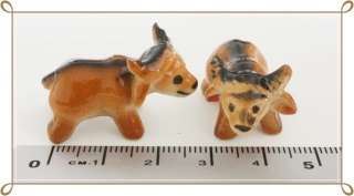 Dollhouse Figurine Animal Ceramic 2 miniature Buffalo  