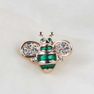 Lovely bee Fashion Jewelry 18K GP Crystal Pin brooch 24009  