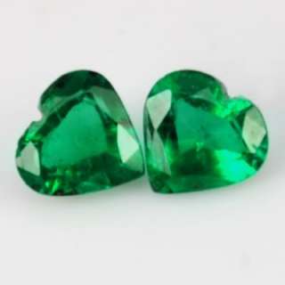 82 cts Natural Top Emerald Heart Cut Pair Zambia 5 mm  